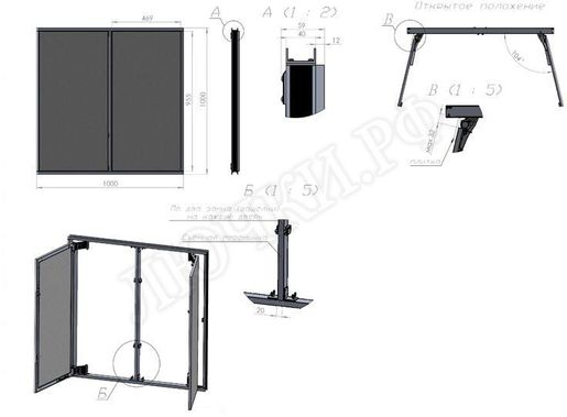 Люк под плитку Нажимной Секрет-Лайт 2 створки 1200*300 Люк под плитку Нажимной Секрет-Лайт 2 створки 1200*300